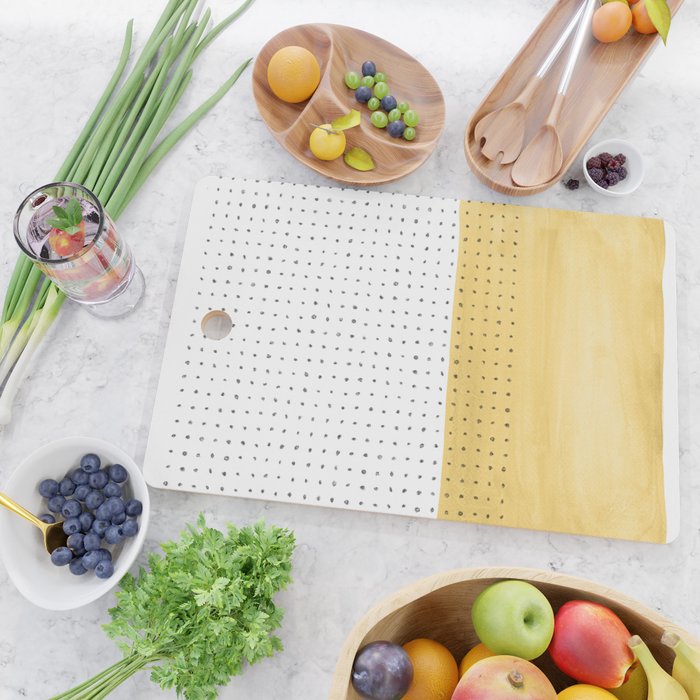 Abstract mustard shape and points Cutting Board Gallery Image 2