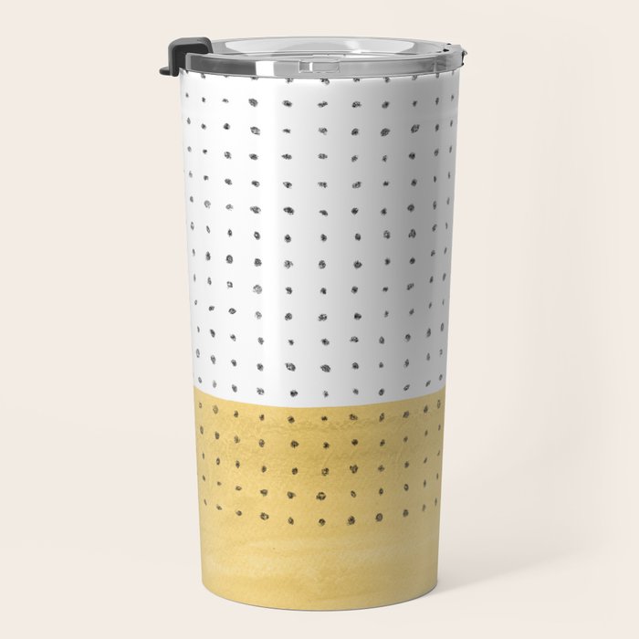 Abstract mustard shape and points Travel Mug Gallery Image 3