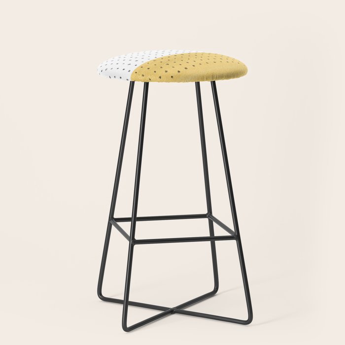 Abstract mustard shape and points Stool Gallery Image 1