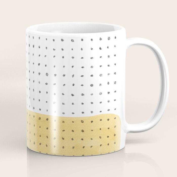 Abstract mustard shape and points Coffee Mug Gallery Image 1