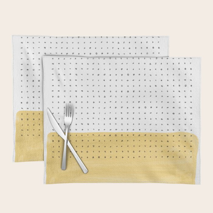 Abstract mustard shape and points Placemat Gallery Image 1
