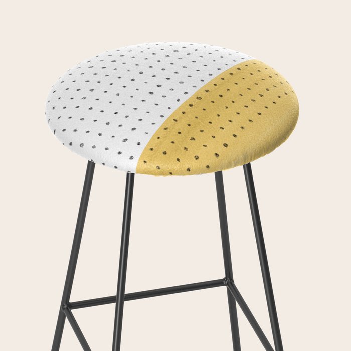 Abstract mustard shape and points Stool Gallery Image 2