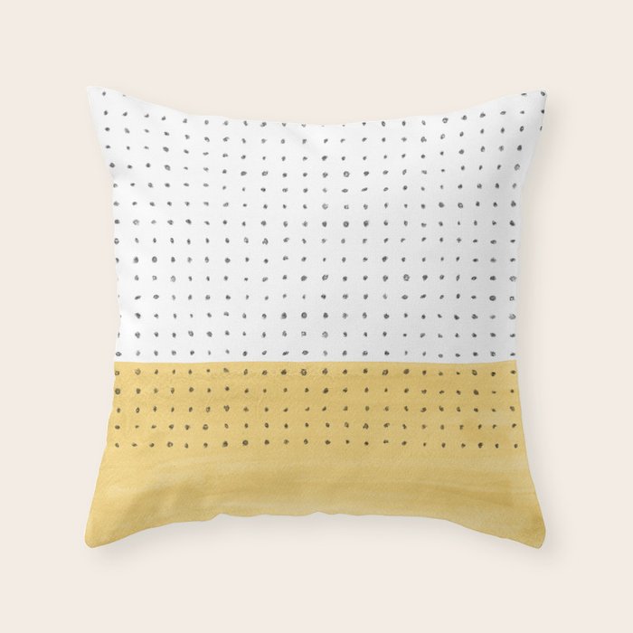 Abstract mustard shape and points Throw Pillow Gallery Image 6