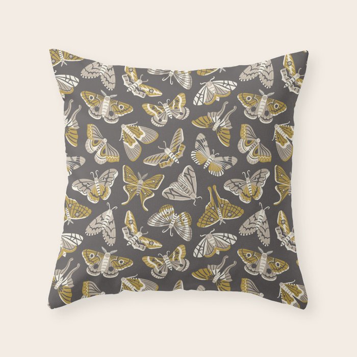 Moths Throw Pillow Gallery Image 1