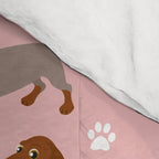 Dachshund Dog Doxie Dogs Pattern Pink Comforter Gallery Image 4