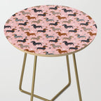 Dachshund Dog Doxie Dogs Pattern Pink Side Table Gallery Image 2