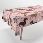 Dachshund Dog Doxie Dogs Pattern Pink Tablecloth Gallery Image 1
