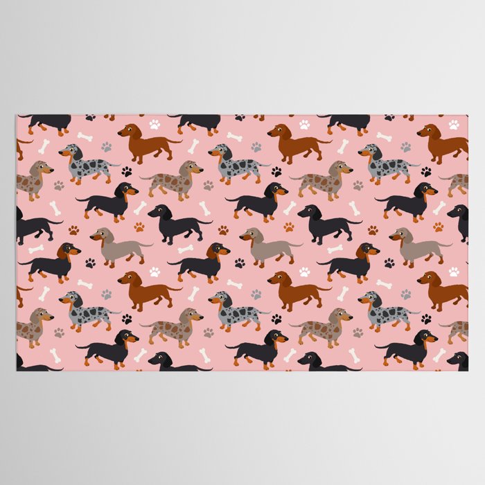 Dachshund Dog Doxie Dogs Pattern Pink Tablecloth Gallery Image 2