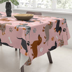 Dachshund Dog Doxie Dogs Pattern Pink Tablecloth Gallery Image 3