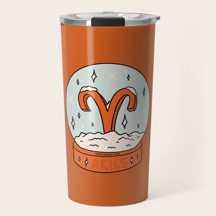 Aries Snow Globe Travel Mug Gallery Image 1