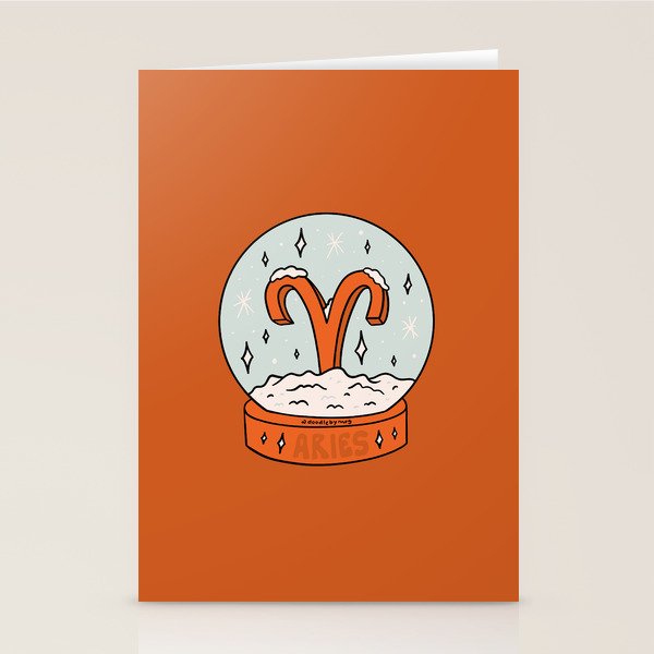 Aries Snow Globe Stationery Card Gallery Image 1