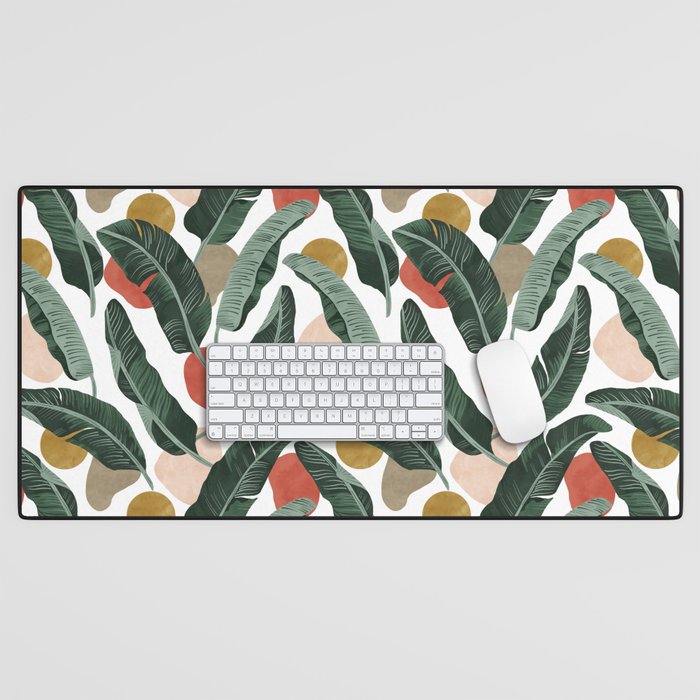 Modern banana leaf Desk Mat Gallery Image 1