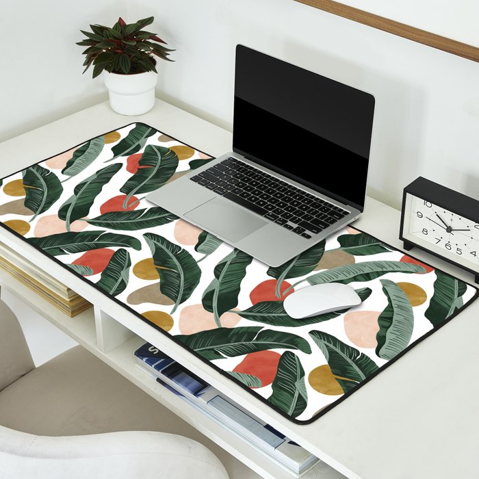 Modern banana leaf Desk Mat Gallery Image 2
