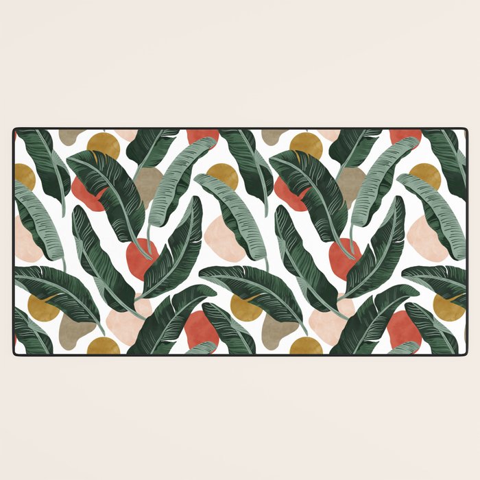 Modern banana leaf Desk Mat Gallery Image 3