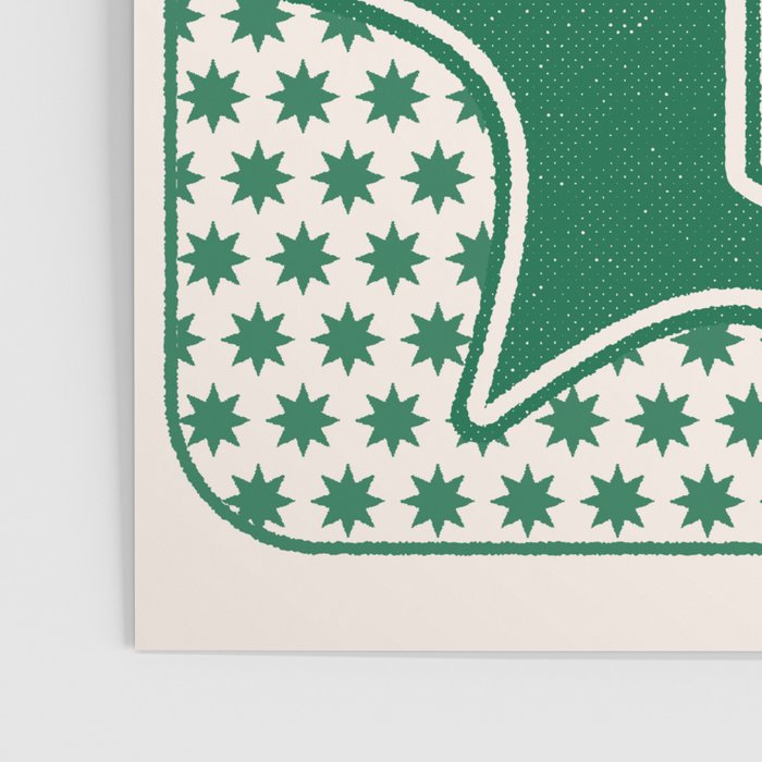 Lucky You Dice in Green and Linen White Poster Gallery Image 3