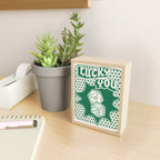 Lucky You Dice in Green and Linen White Mini Art Print Gallery Image 2