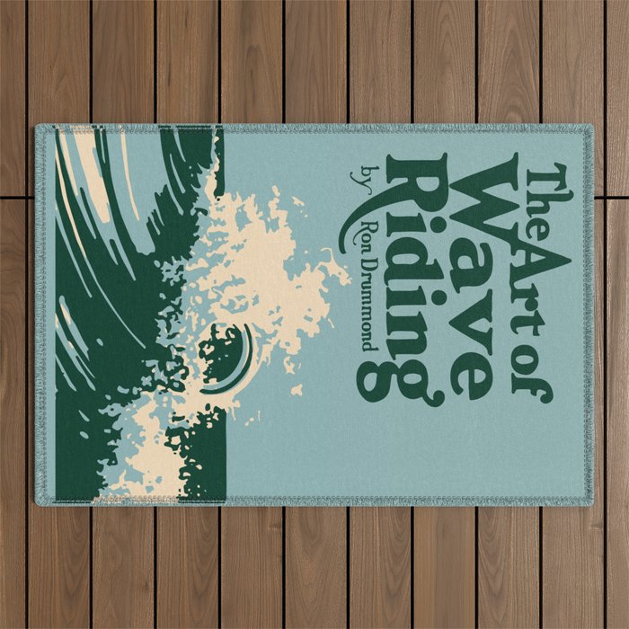The Art of Wave Riding 1931, First Surfing Book Artwork, for Wall Art, Prints, Posters, Tshirts, Men, Women, Kids Outdoor Rug Gallery Image 1