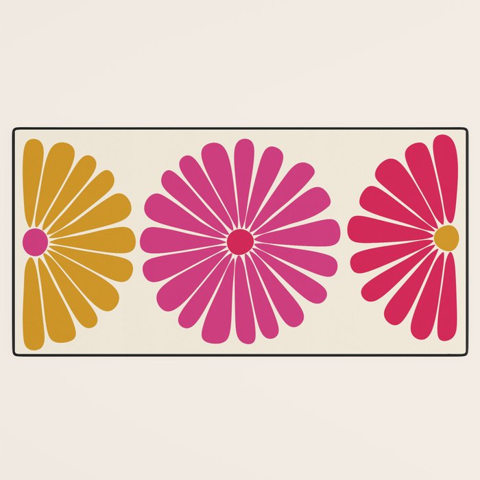 Retro Summer Daisies VII Desk Mat Gallery Image 3