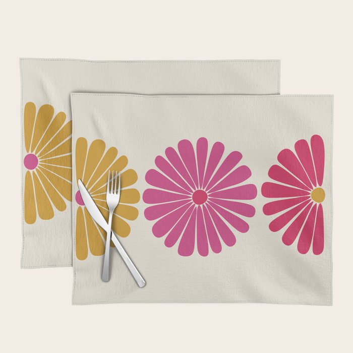 Retro Summer Daisies VII Placemat Gallery Image 1