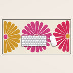 Retro Summer Daisies VII Desk Mat Gallery Image 1