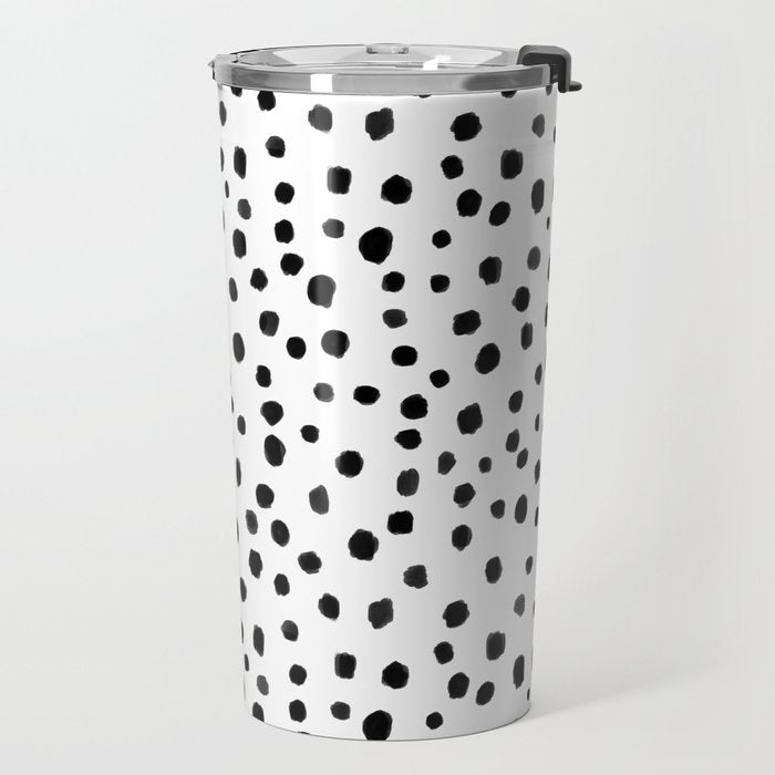 Modern Polka Dot Hand Painted Pattern Travel Mug Gallery Image 2