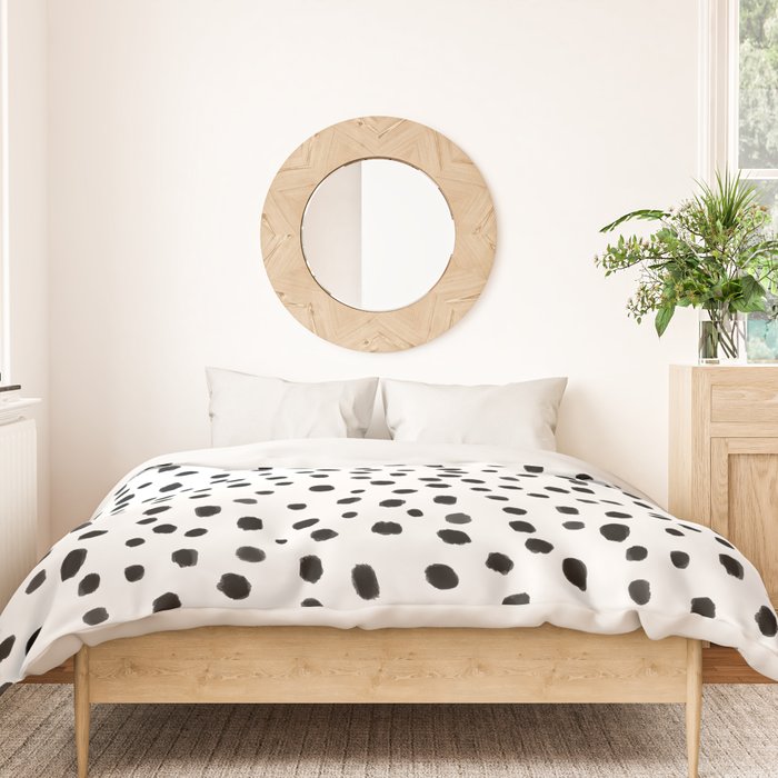 Modern Polka Dot Hand Painted Pattern Duvet Cover Gallery Image 3