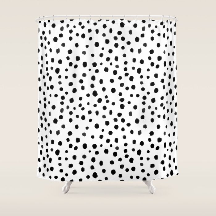Modern Polka Dot Hand Painted Pattern Shower Curtain Gallery Image 1