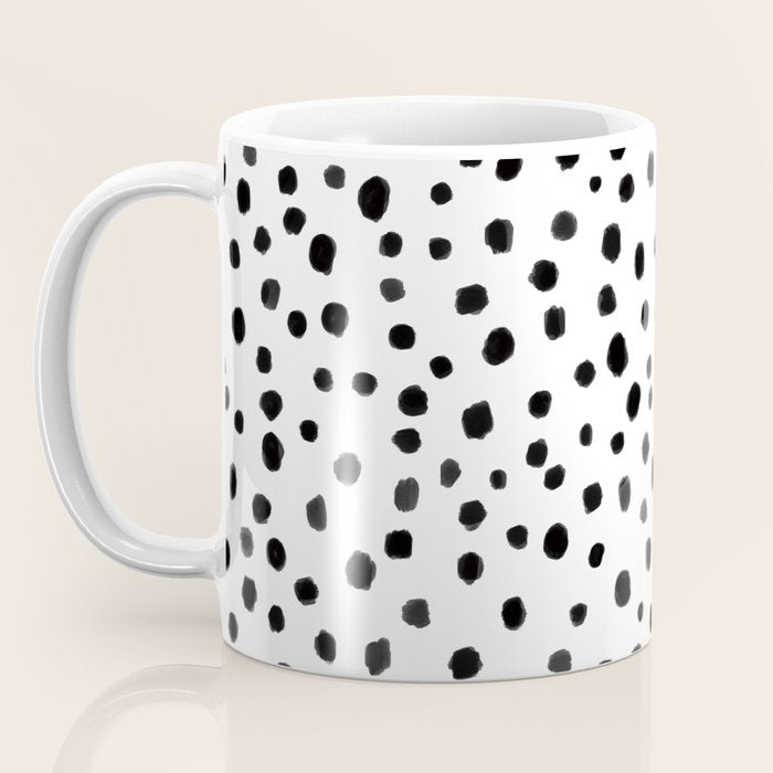 Modern Polka Dot Hand Painted Pattern Coffee Mug Gallery Image 3