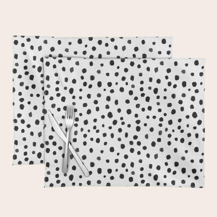 Modern Polka Dot Hand Painted Pattern Placemat Gallery Image 1