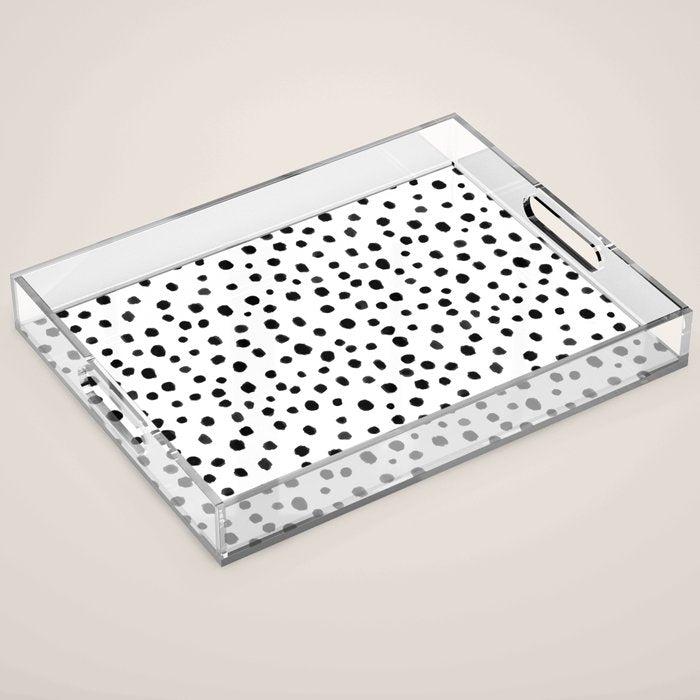 Modern Polka Dot Hand Painted Pattern Acrylic Tray Gallery Image 1