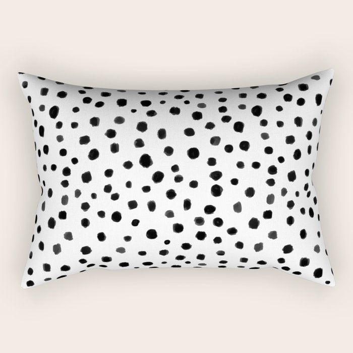 Modern Polka Dot Hand Painted Pattern Rectangular Pillow Gallery Image 1