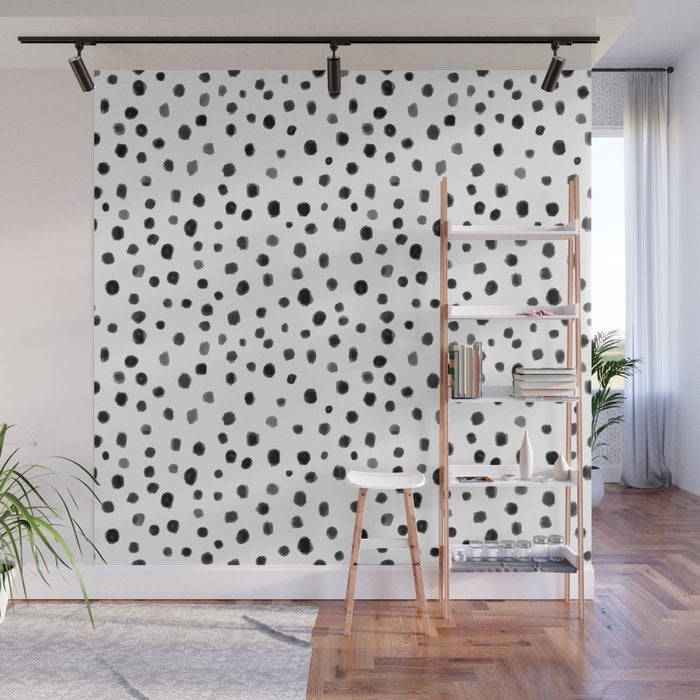 Modern Polka Dot Hand Painted Pattern Wall Mural Gallery Image 1