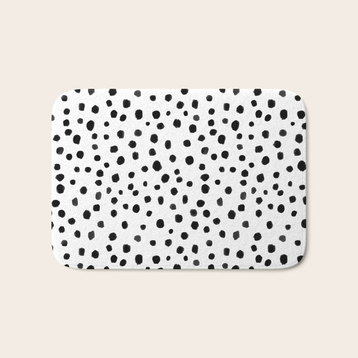 Modern Polka Dot Hand Painted Pattern Bath Mat Gallery Image 1