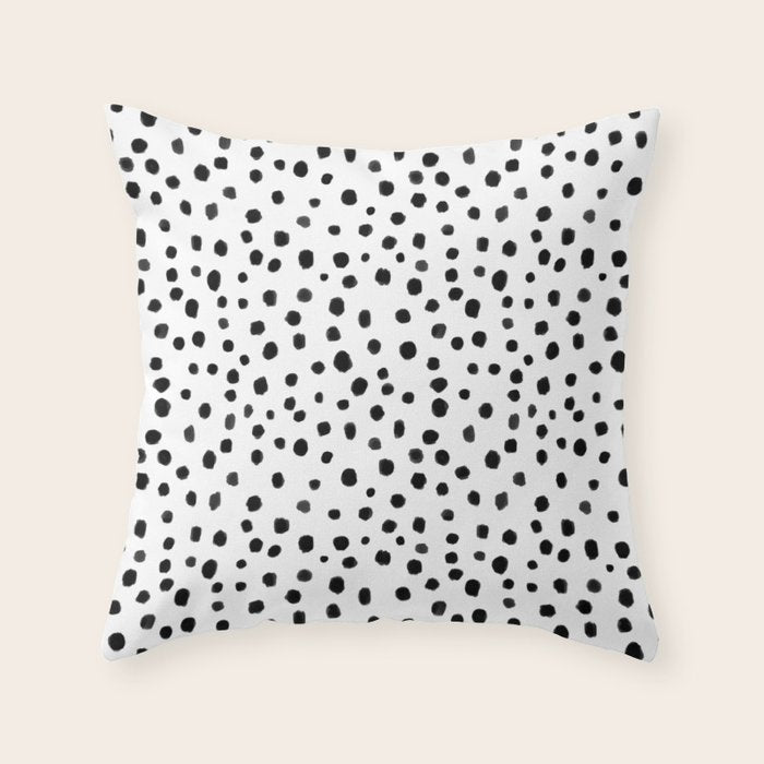 Modern Polka Dot Hand Painted Pattern Throw Pillow Gallery Image 1