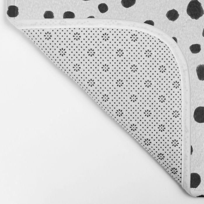 Modern Polka Dot Hand Painted Pattern Bath Mat Gallery Image 2