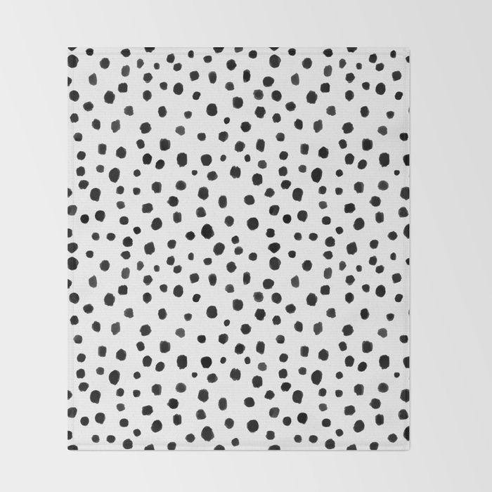 Modern Polka Dot Hand Painted Pattern Throw Blanket Gallery Image 2