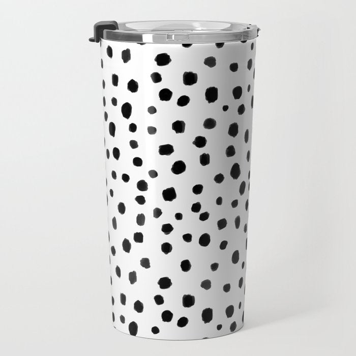 Modern Polka Dot Hand Painted Pattern Travel Mug Gallery Image 3
