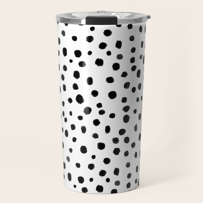 Modern Polka Dot Hand Painted Pattern Travel Mug Gallery Image 1