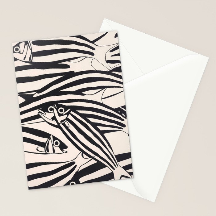 Abstract Fish Pattern Stationery Card Gallery Image 2