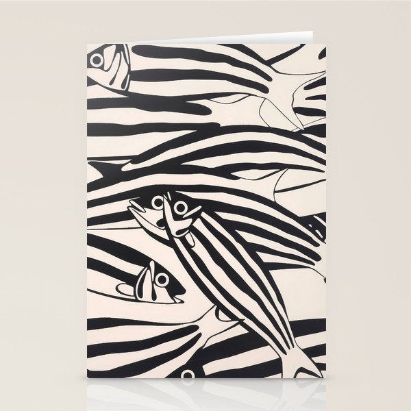 Abstract Fish Pattern Stationery Card Gallery Image 1