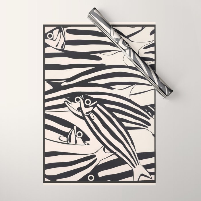 Abstract Fish Pattern Wrapping Paper Gallery Image 1