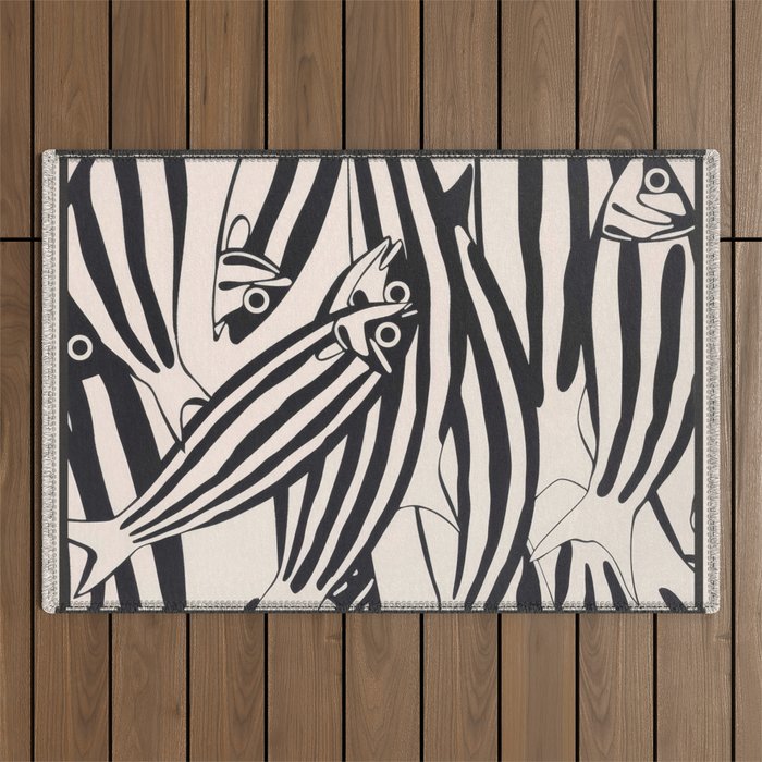 Abstract Fish Pattern Outdoor Rug Gallery Image 1