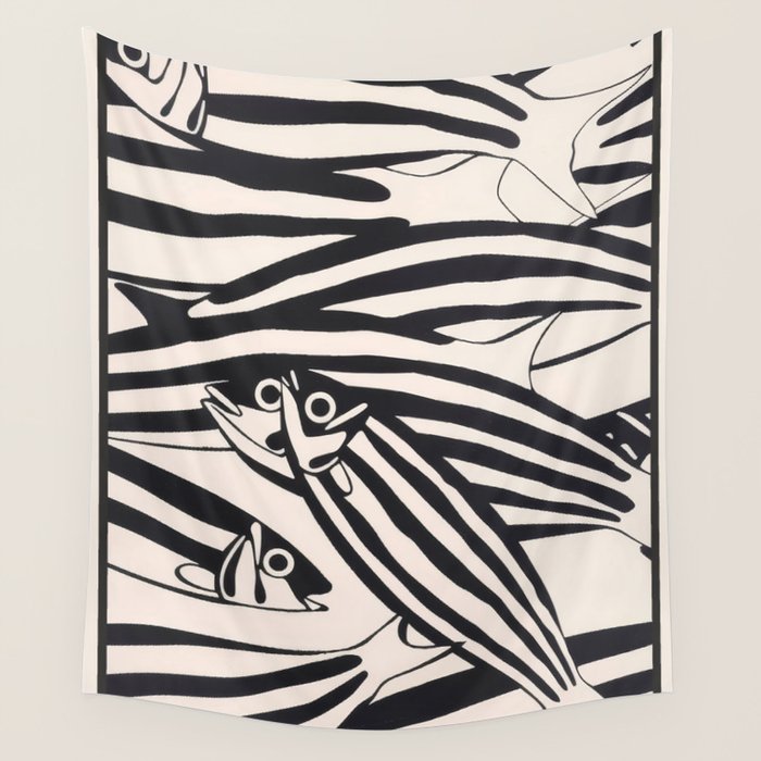 Abstract Fish Pattern Wall Tapestry Gallery Image 4