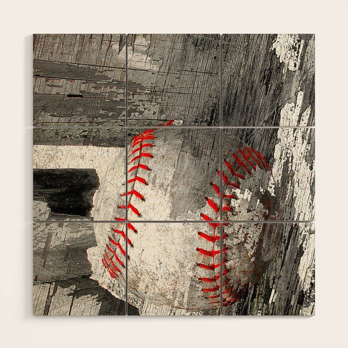 Baseball art vs 13 Wood Wall Art Gallery Image 1