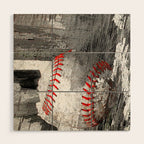 Baseball art vs 13 Wood Wall Art Gallery Image 1