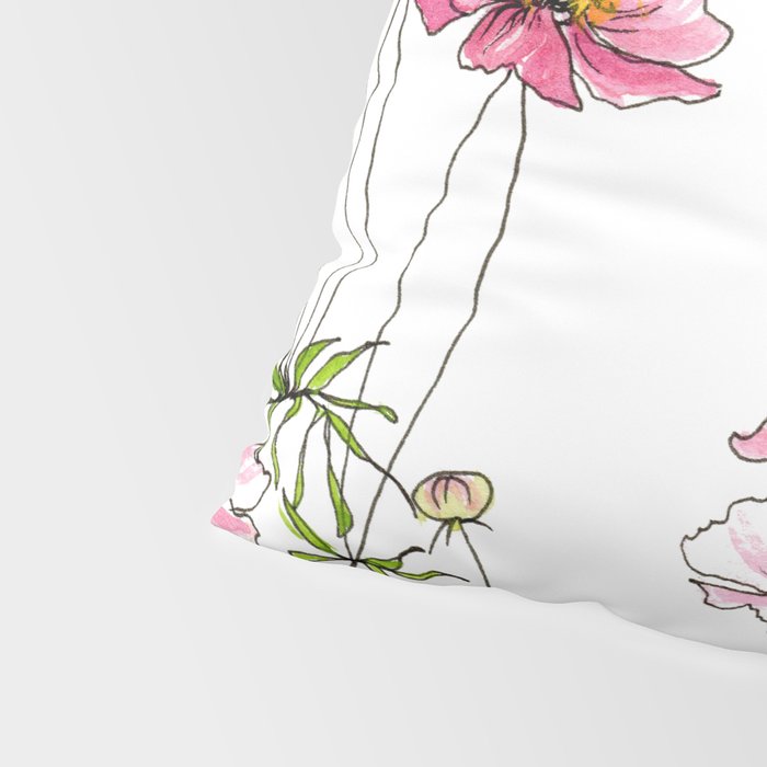 Pink Cosmos Flowers Pillow Sham Gallery Image 4