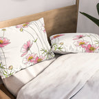 Pink Cosmos Flowers Pillow Sham Gallery Image 2