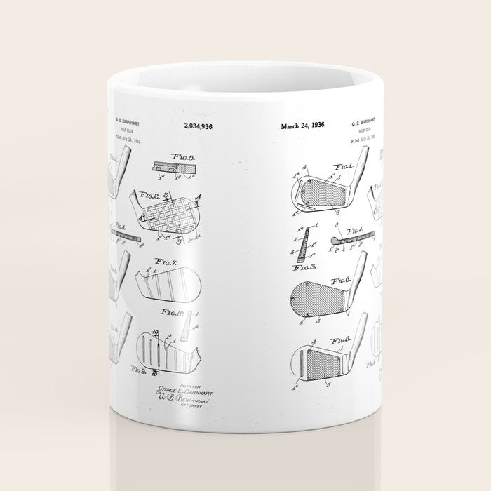 Golf Clubs Patent - Golfing Art - Black Chalkboard Coffee Mug Gallery Image 4