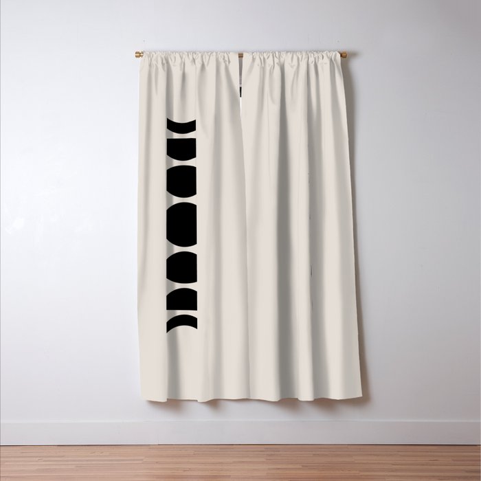 Minimal Moon Phases III Window Curtain Gallery Image 3