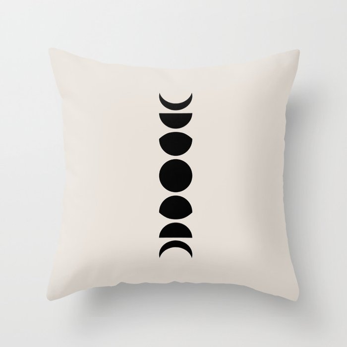 Minimal Moon Phases III Throw Pillow Gallery Image 1